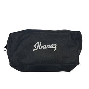 Ibanez Black w/ White Logo on Vinyl Fabric Accessory Pouch Zippered Bag NWOT